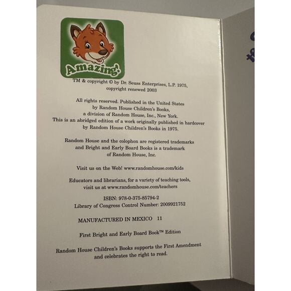 LOT x 7 Dr. Seuss Books Dictionary Big Dog One Fish Cat in Hat Wocket Pocket - Picture 12 of 16